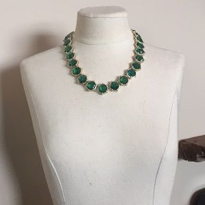 Talbots emerald green and gold crystal necklace
